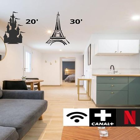 Calme Absolu, Terrasse Et Parking Entre Paris Et Disney Vaires-sur-Marne Kültér fotó